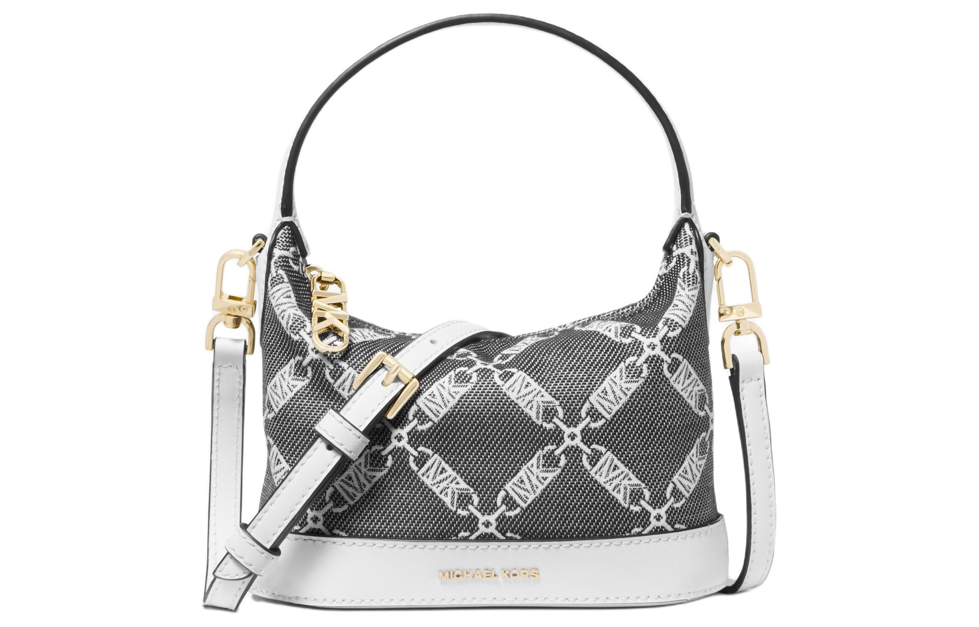 Сумка через плечо из спилка кожи с комбинированной отделкой, маленькая, женская, черно-белая MICHAEL KORS
Сумка через плечо из спилка кожи с комбинированной отделкой, маленькая, женская, черно-белая MICHAEL KORS
