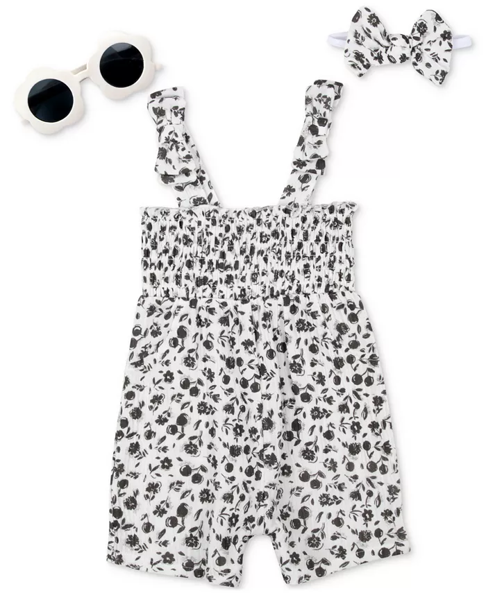 Набор для девочек: комбинезон с цветочным принтом, повязка на голову и солнцезащитные очки (3 предмета) Baby Essentials, белый
Набор для девочек: комбинезон с цветочным принтом, повязка на голову и солнцезащитные очки (3 предмета) Baby Essentials, белый