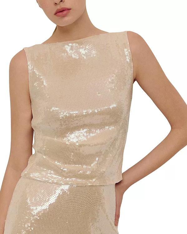 Топ с пайетками из тростника Elodie The Label, белый
Топ с пайетками из тростника Elodie The Label, белый