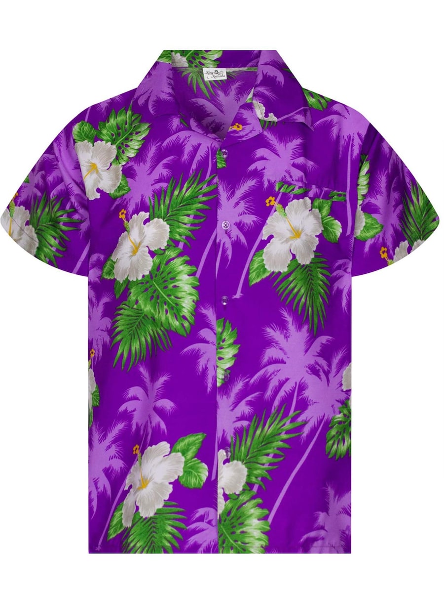 Рубашка на пуговицах классического кроя King Kameha Small Flower, фиолетовый
Рубашка на пуговицах классического кроя King Kameha Small Flower, фиолетовый