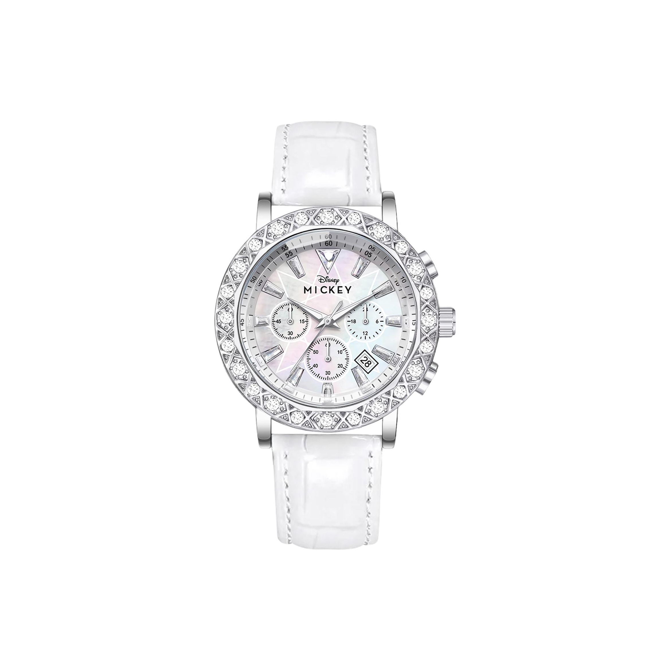 Часы с кварцевым механизмом Princess и ремешком из натуральной кожи, женские, с циферблатом цвета перламутра Disney
Часы с кварцевым механизмом Princess и ремешком из натуральной кожи, женские, с циферблатом цвета перламутра Disney