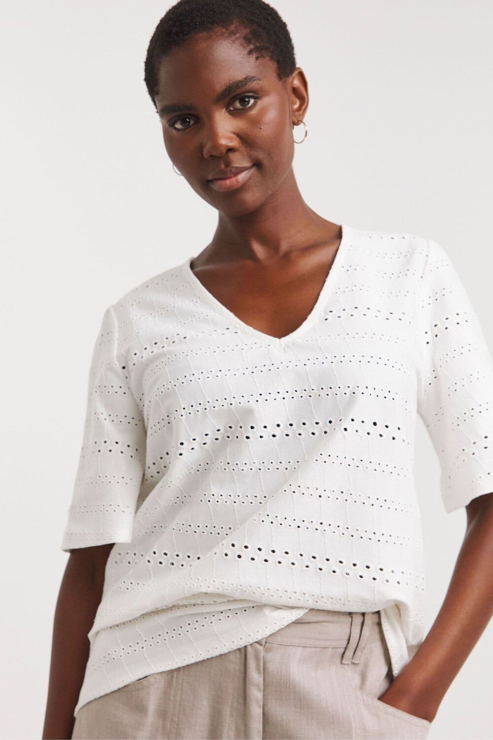 Топ из 100% хлопка с рукавами ангелочками и V образным вырезом Jd Williams, белый
Топ из 100% хлопка с рукавами ангелочками и V образным вырезом Jd Williams, белый