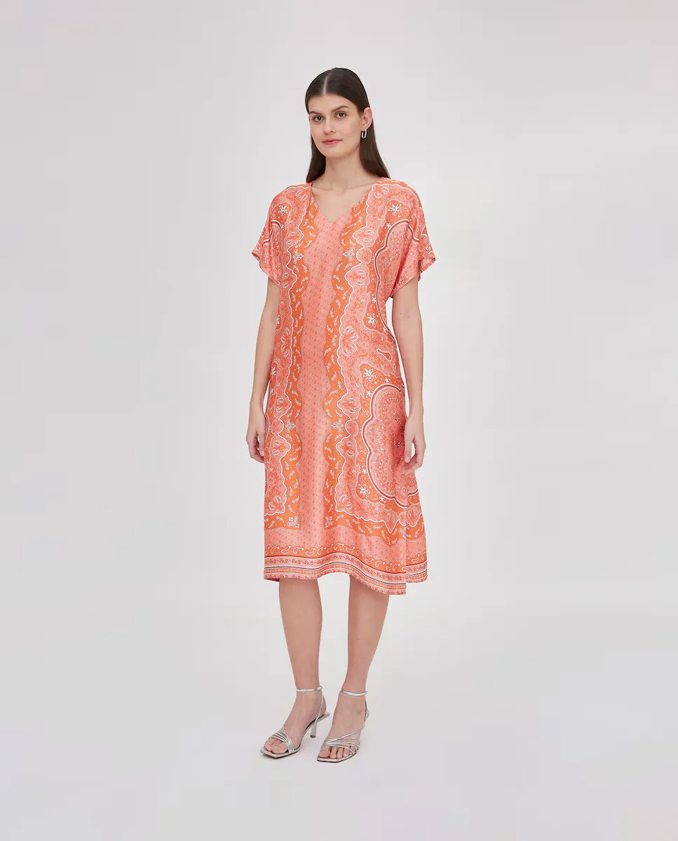 Платье с принтом и V-образным вырезом October, оранжевый
Платье с принтом и V-образным вырезом October, оранжевый