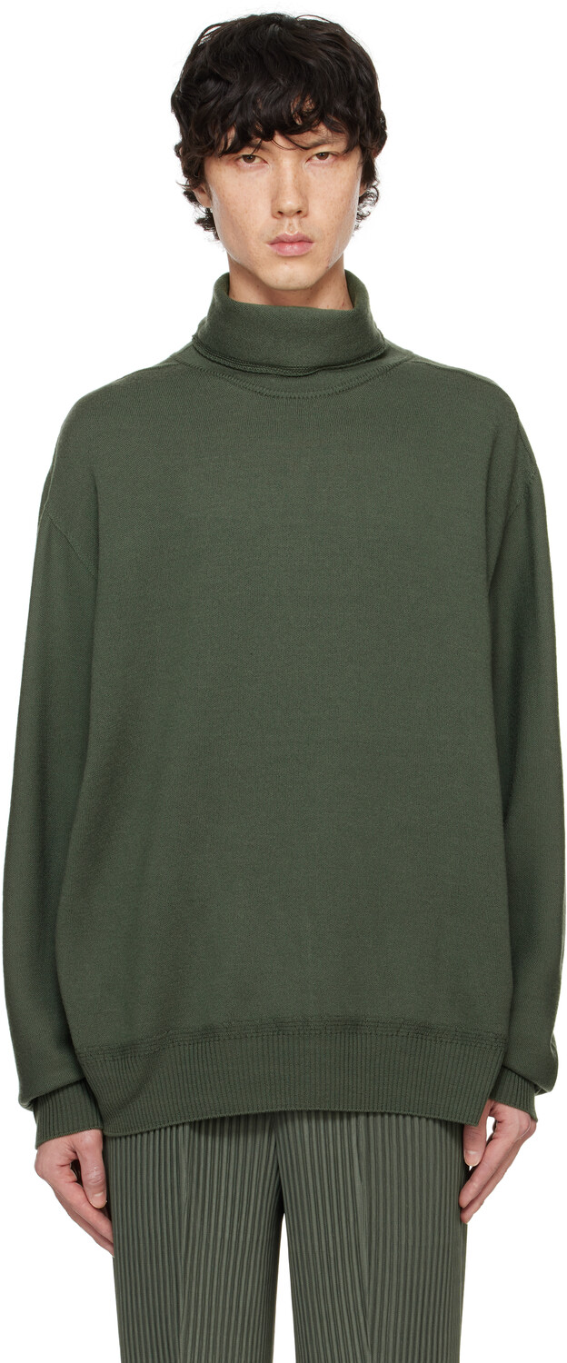 Шерстяная гладкая трикотажная водолазка HOMME PLISSe ISSEY MIYAKE, хаки
Шерстяная гладкая трикотажная водолазка HOMME PLISSe ISSEY MIYAKE, хаки