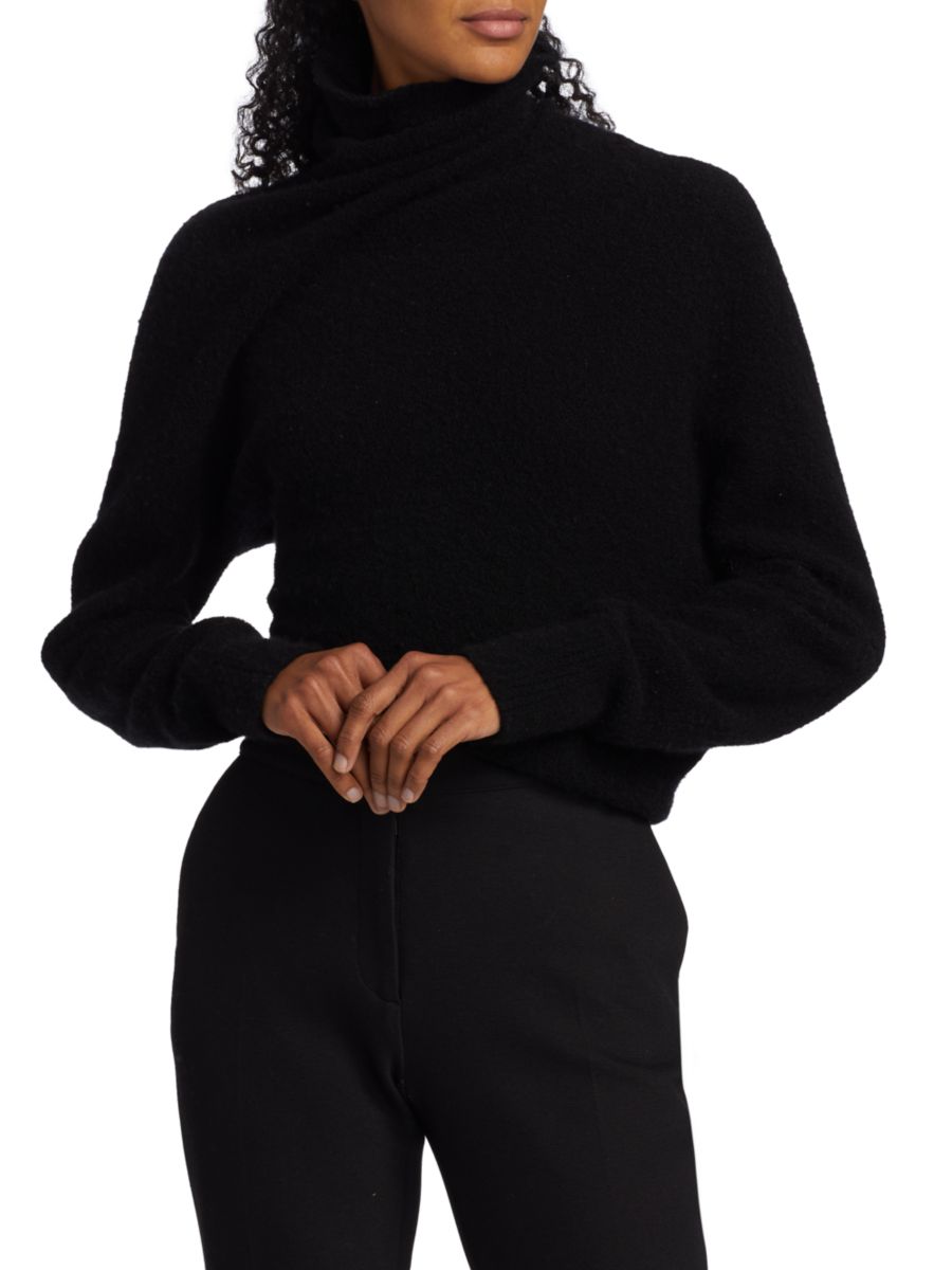 Пушистый шерстяной свитер-букле Proenza Schouler, черный
Пушистый шерстяной свитер-букле Proenza Schouler, черный