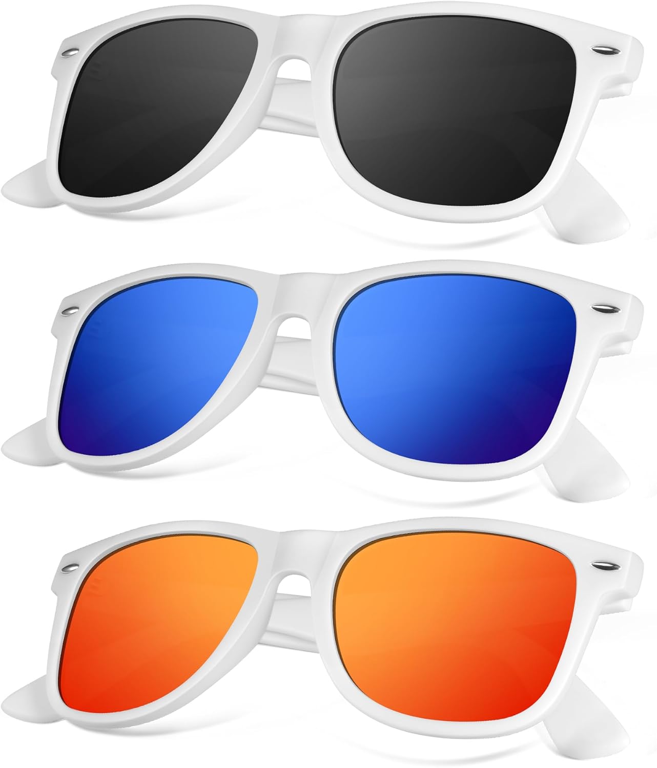 Поляризованные солнцезащитные очки KALIYADI для мужчин и женщин, матовые линзы, цветные зеркальные линзы, защита от УФ-излучения (3 шт.), White Grey/White Dark Blue/White Red
Поляризованные солнцезащитные очки KALIYADI для мужчин и женщин, матовые линзы, цветные зеркальные линзы, защита от УФ-излучения (3 шт.), White Grey/White Dark Blue/White Red