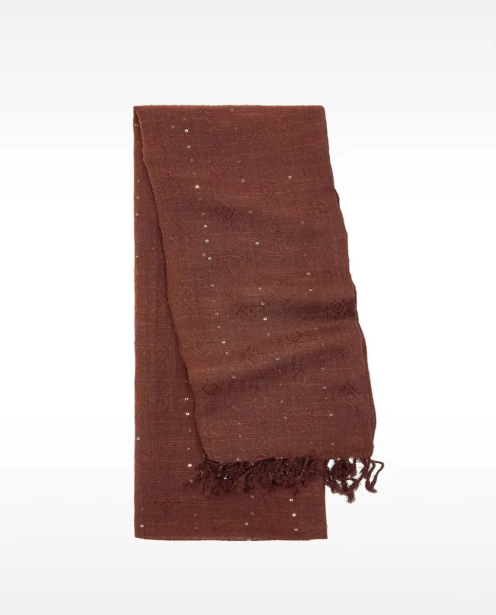 Шарф с декоративными мини-бусинами, однотонный Parfois, коричневый
Шарф с декоративными мини-бусинами, однотонный Parfois, коричневый