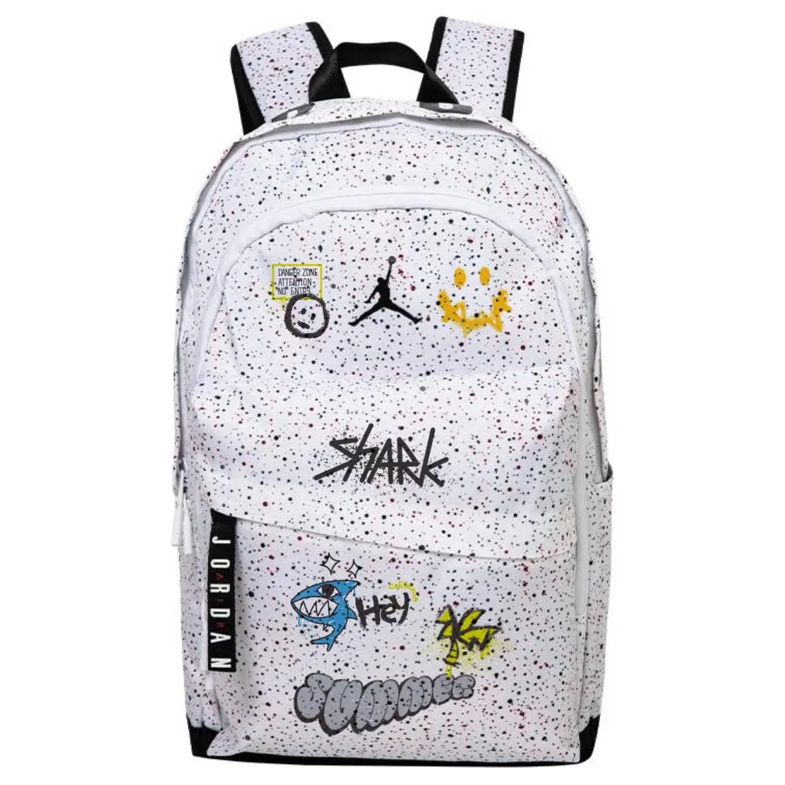 Jordan Полиэстеровый рюкзак унисекс белый, Smiley Face Shark
Jordan Полиэстеровый рюкзак унисекс белый, Smiley Face Shark