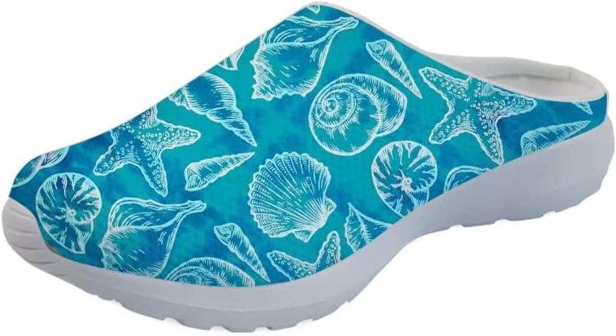 Кроссовки-мюли Forchrinse Blue Cow для женщин, без задника, с сеткой, на платформе, удобные домашние, и спортивные тапочки, Starfish Conch Shell
Кроссовки-мюли Forchrinse Blue Cow для женщин, без задника, с сеткой, на платформе, удобные домашние, и спортивные тапочки, Starfish Conch Shell