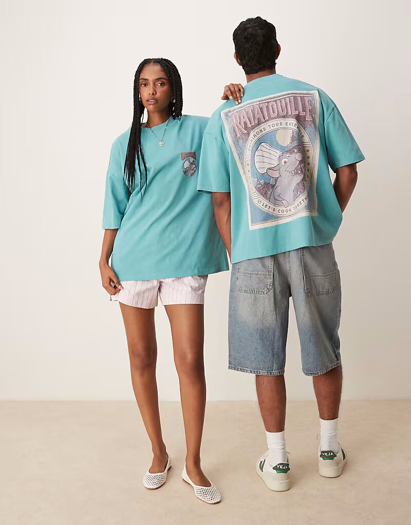 Футболка унисекс оверсайз ASOS DESIGN Disney Pixar с принтом Рататуй бирюзового цвета
Футболка унисекс оверсайз ASOS DESIGN Disney Pixar с принтом Рататуй бирюзового цвета