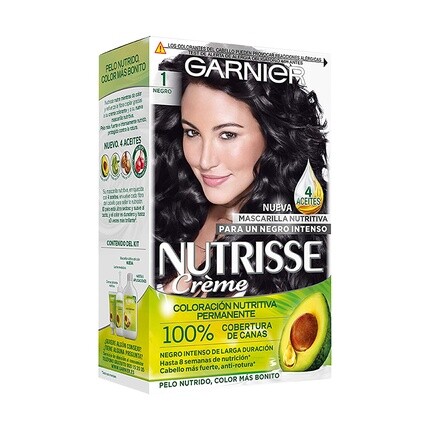 Перманентная краска для волос Nutrisse Creme 1 Черный с питательной маской из четырех масел 0,28 кг, Garnier
Перманентная краска для волос Nutrisse Creme 1 Черный с питательной маской из четырех масел 0,28 кг, Garnier