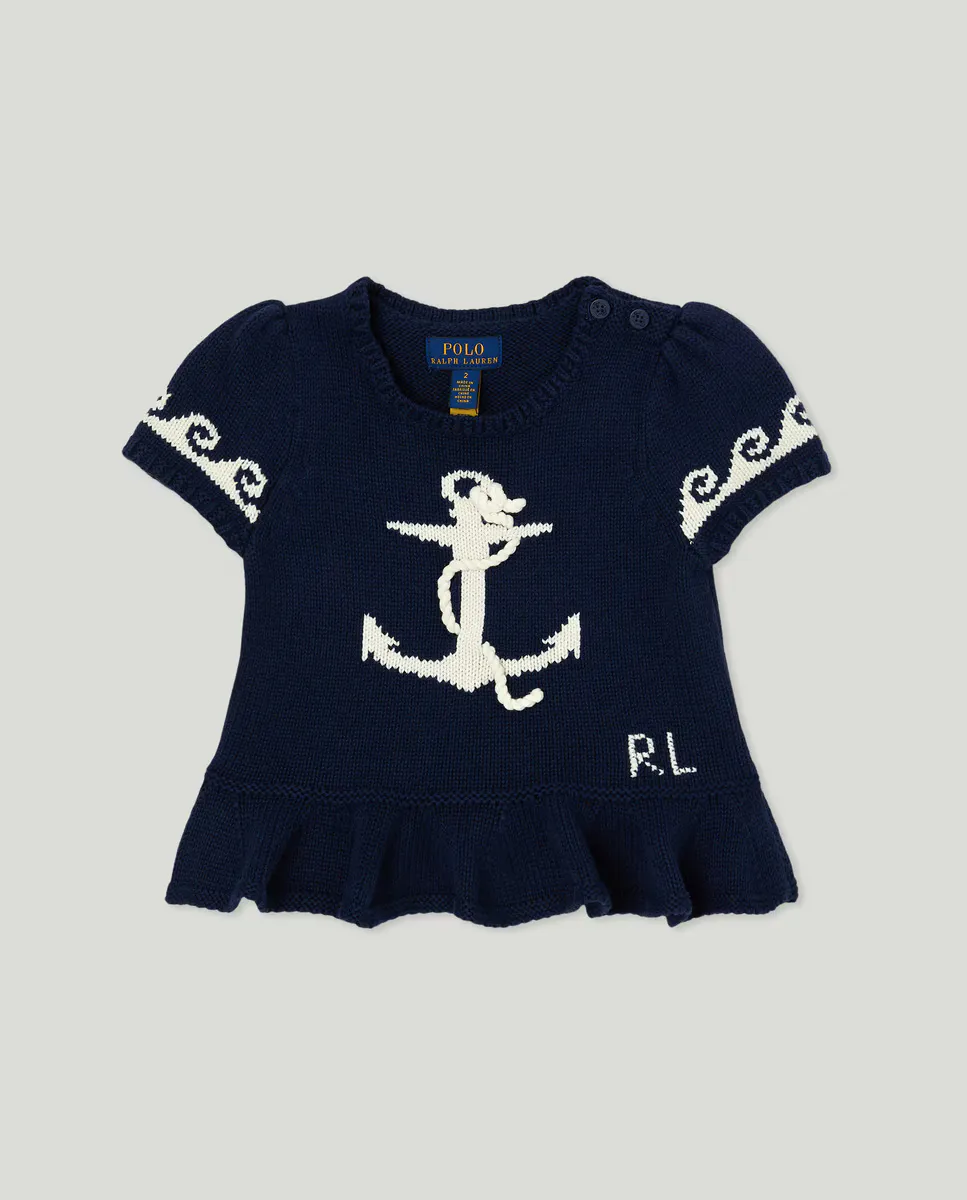 Хлопковый девичий свитер с короткими рукавами Polo Ralph Lauren, тёмно-синий
Хлопковый девичий свитер с короткими рукавами Polo Ralph Lauren, тёмно-синий