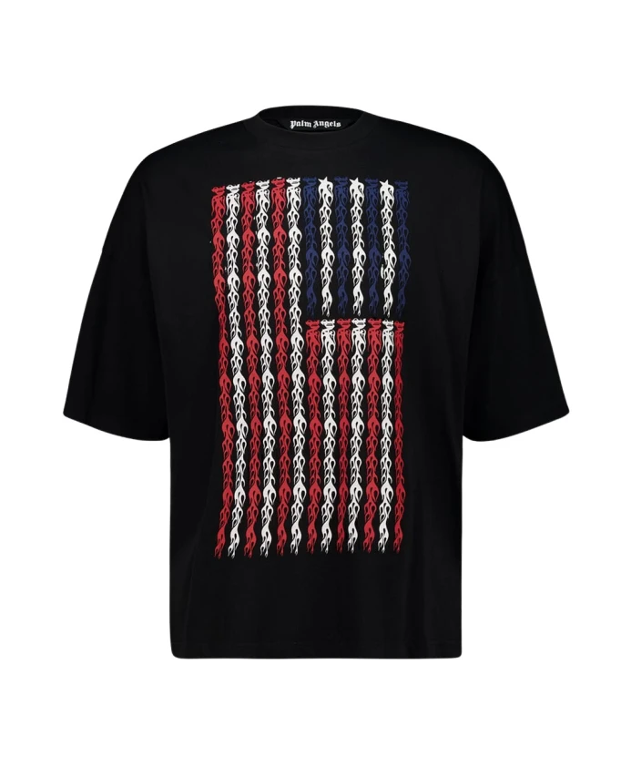 Свободная футболка с изображением флага «Пламя» Palm Angels, мультиколор
Свободная футболка с изображением флага «Пламя» Palm Angels, мультиколор