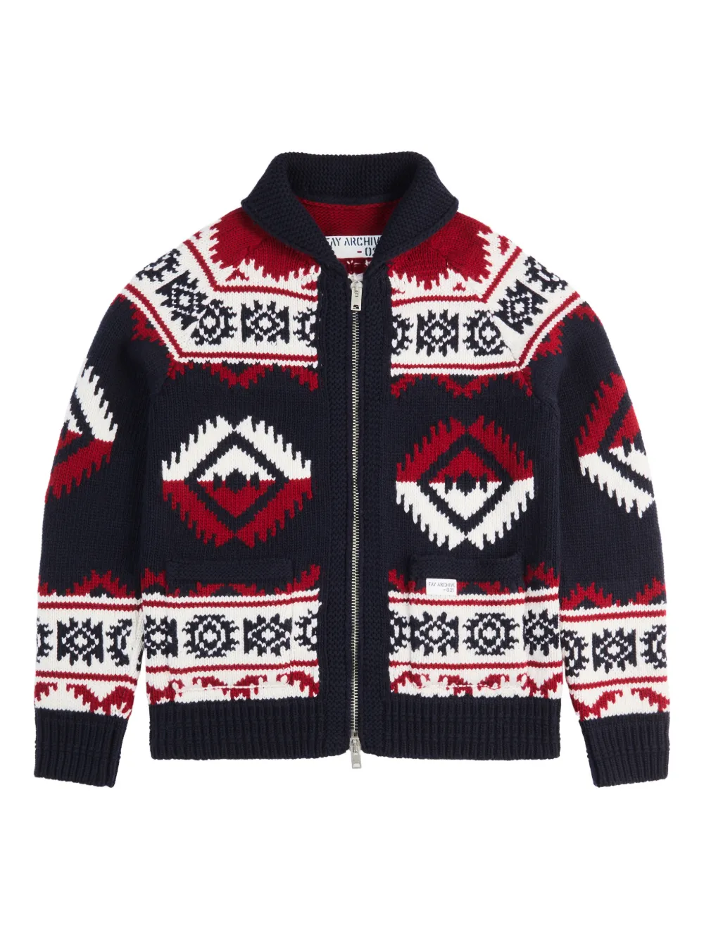 Кардиган с архивным рисунком Fay, синий
Кардиган с архивным рисунком Fay, синий
