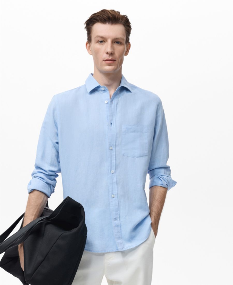 Мужская льняная рубашка с карманами MANGO, Sky Blue
Мужская льняная рубашка с карманами MANGO, Sky Blue