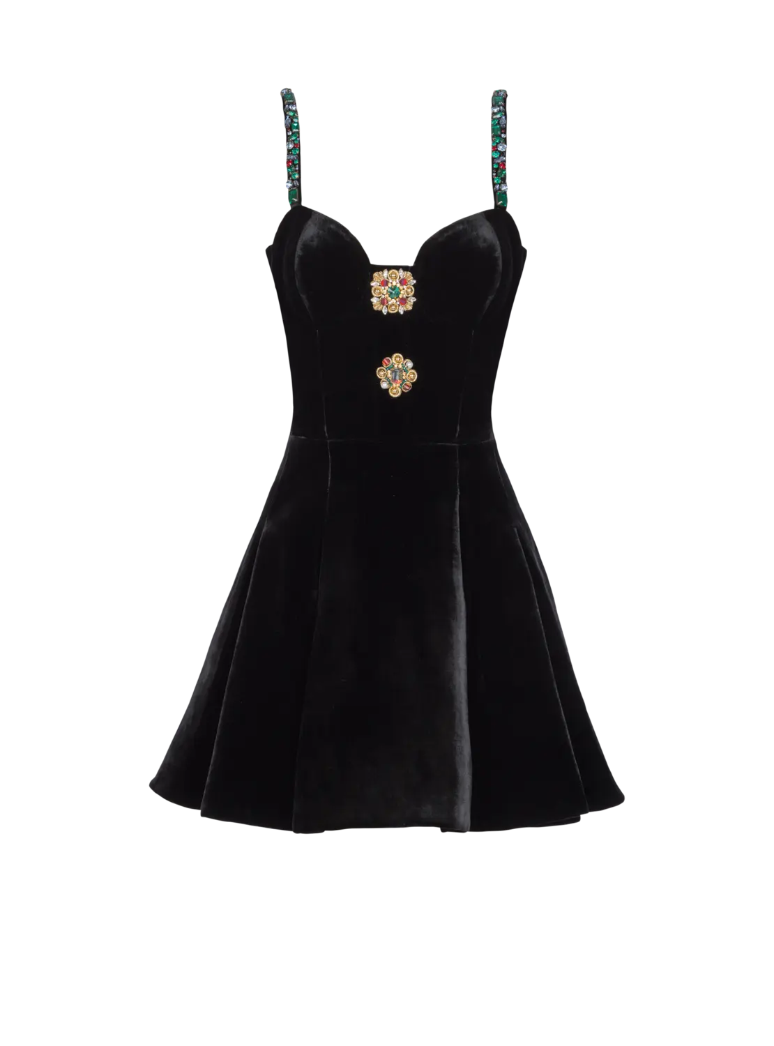 Бархатное платье на бретелях с декором Balmain, черный
Бархатное платье на бретелях с декором Balmain, черный