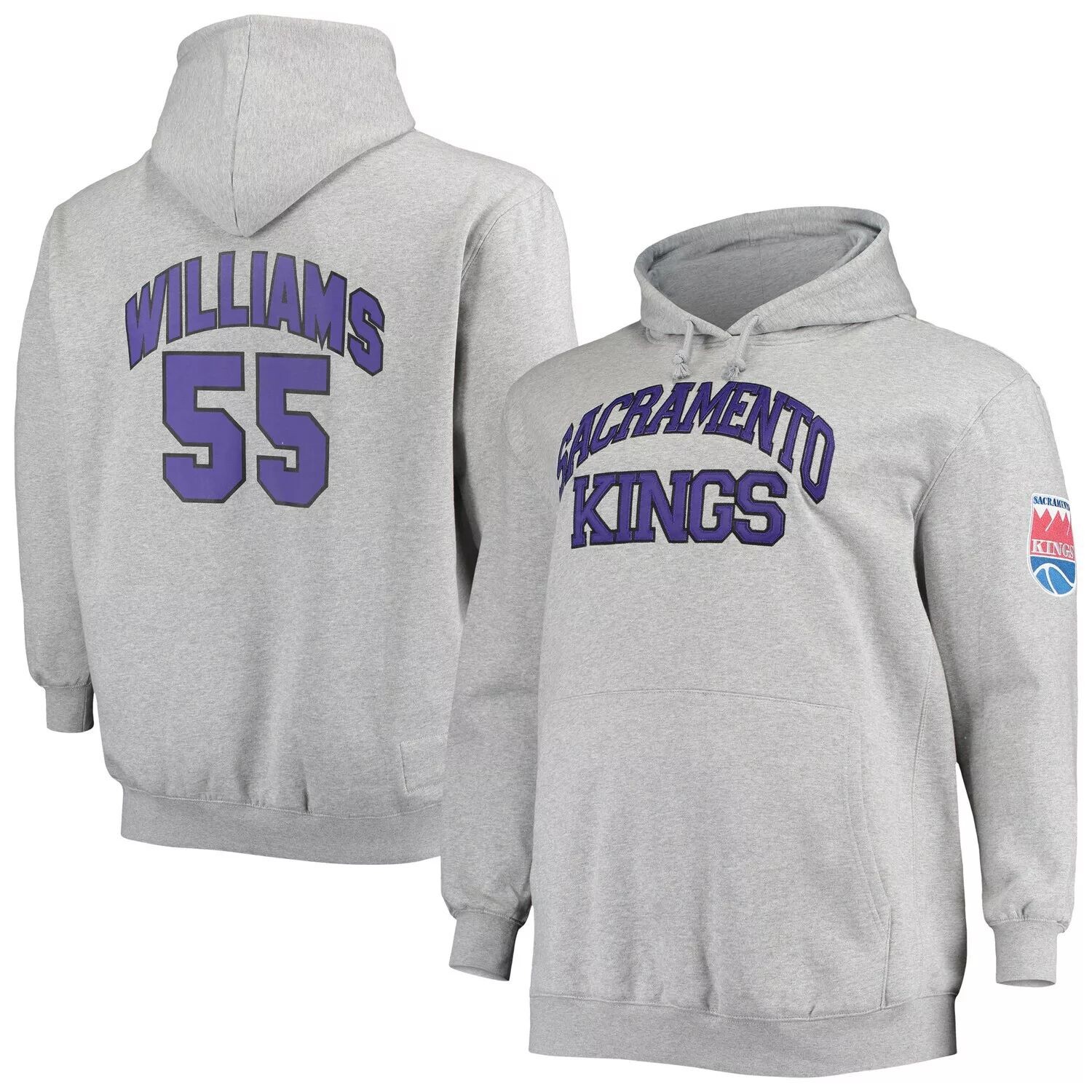 Мужской пуловер с капюшоном Mitchell & Ness Jason Williams Heathered Grey Sacramento Kings Big & Tall Name & Number
Мужской пуловер с капюшоном Mitchell & Ness Jason Williams Heathered Grey Sacramento Kings Big & Tall Name & Number