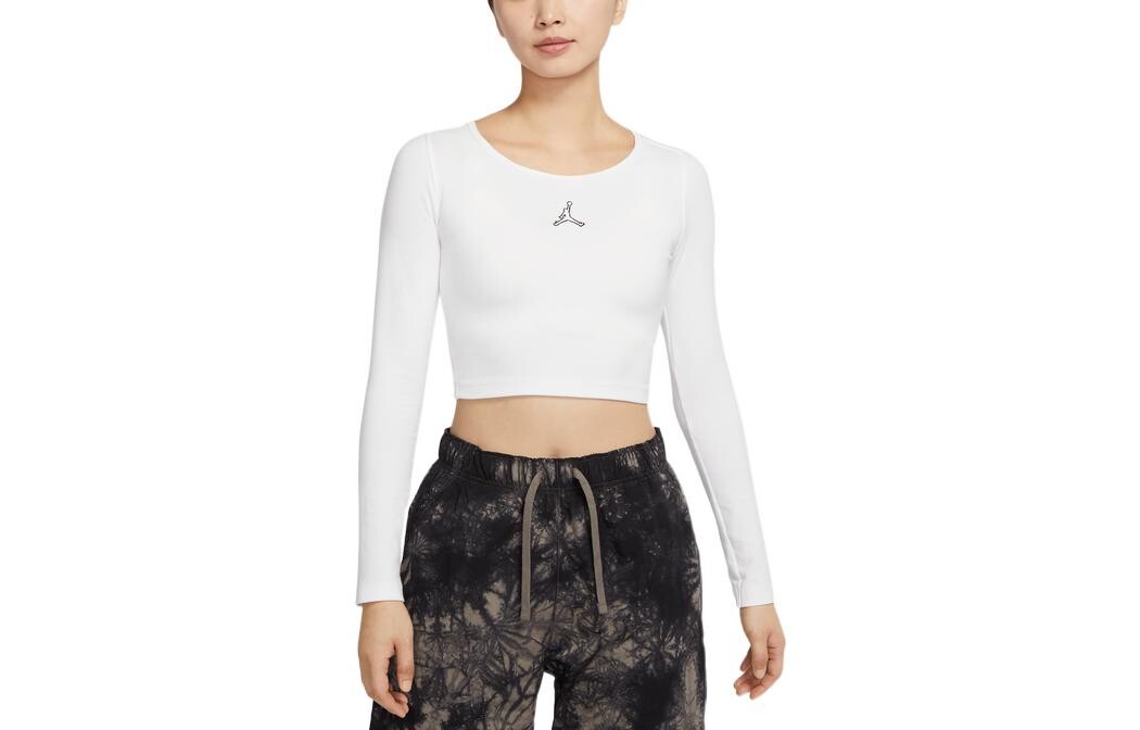 Укороченный женский топ Flight, белый Jordan 
Укороченный женский топ Flight, белый Jordan