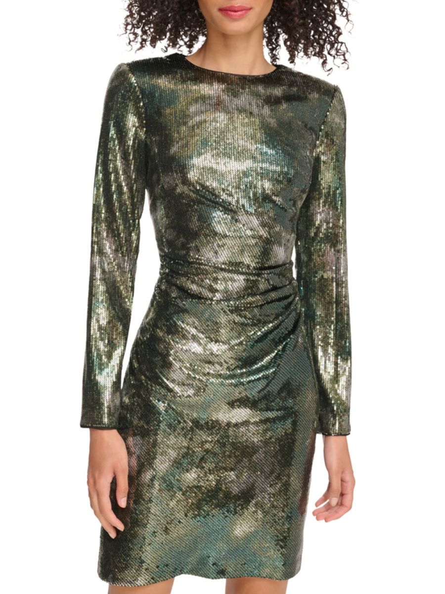 Мини-платье-футляр с пайетками Vince Camuto, оливковый
Мини-платье-футляр с пайетками Vince Camuto, оливковый