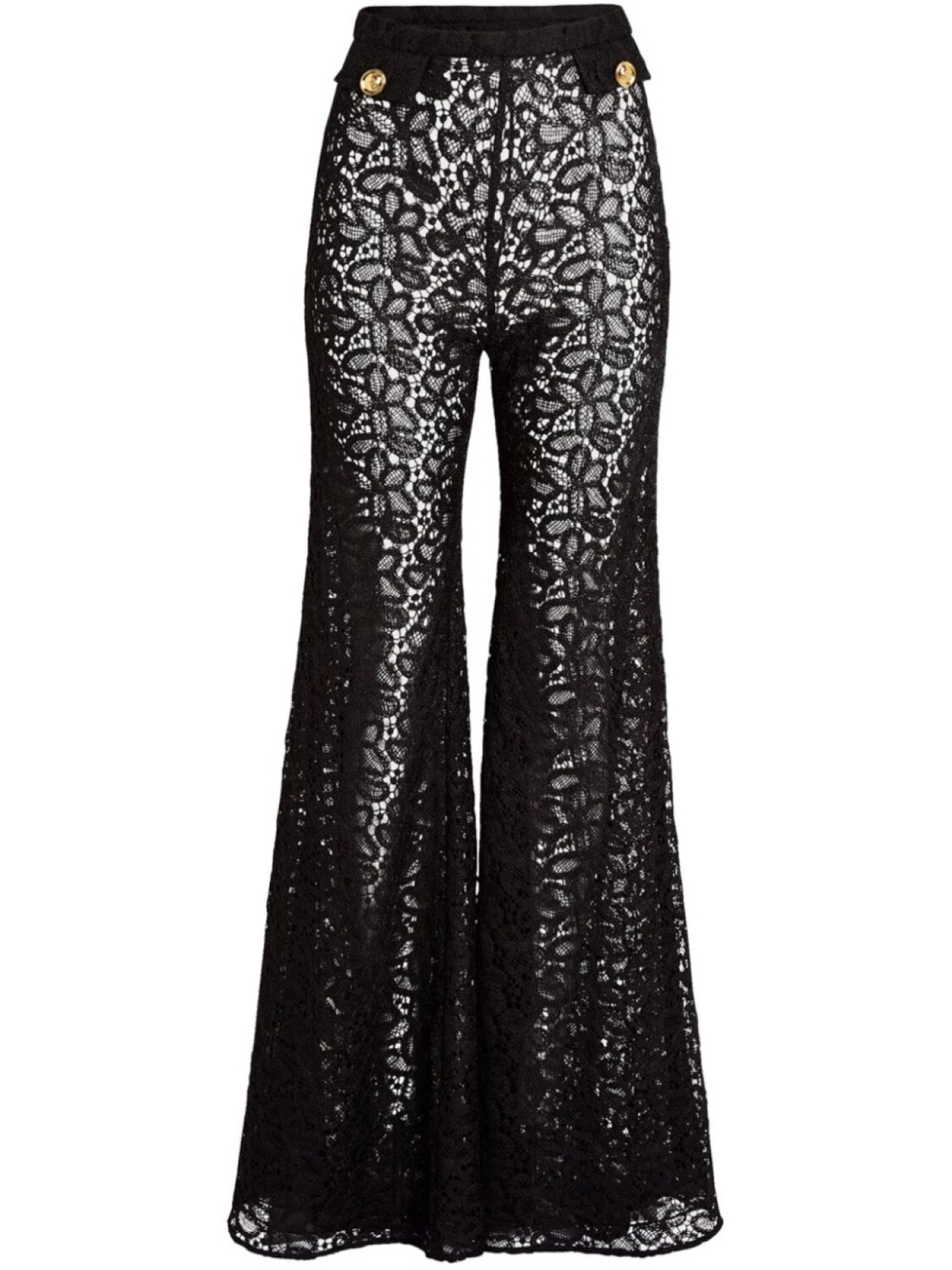 Giambattista Valli расклешенные кружевные брюки, черный 
Giambattista Valli расклешенные кружевные брюки, черный