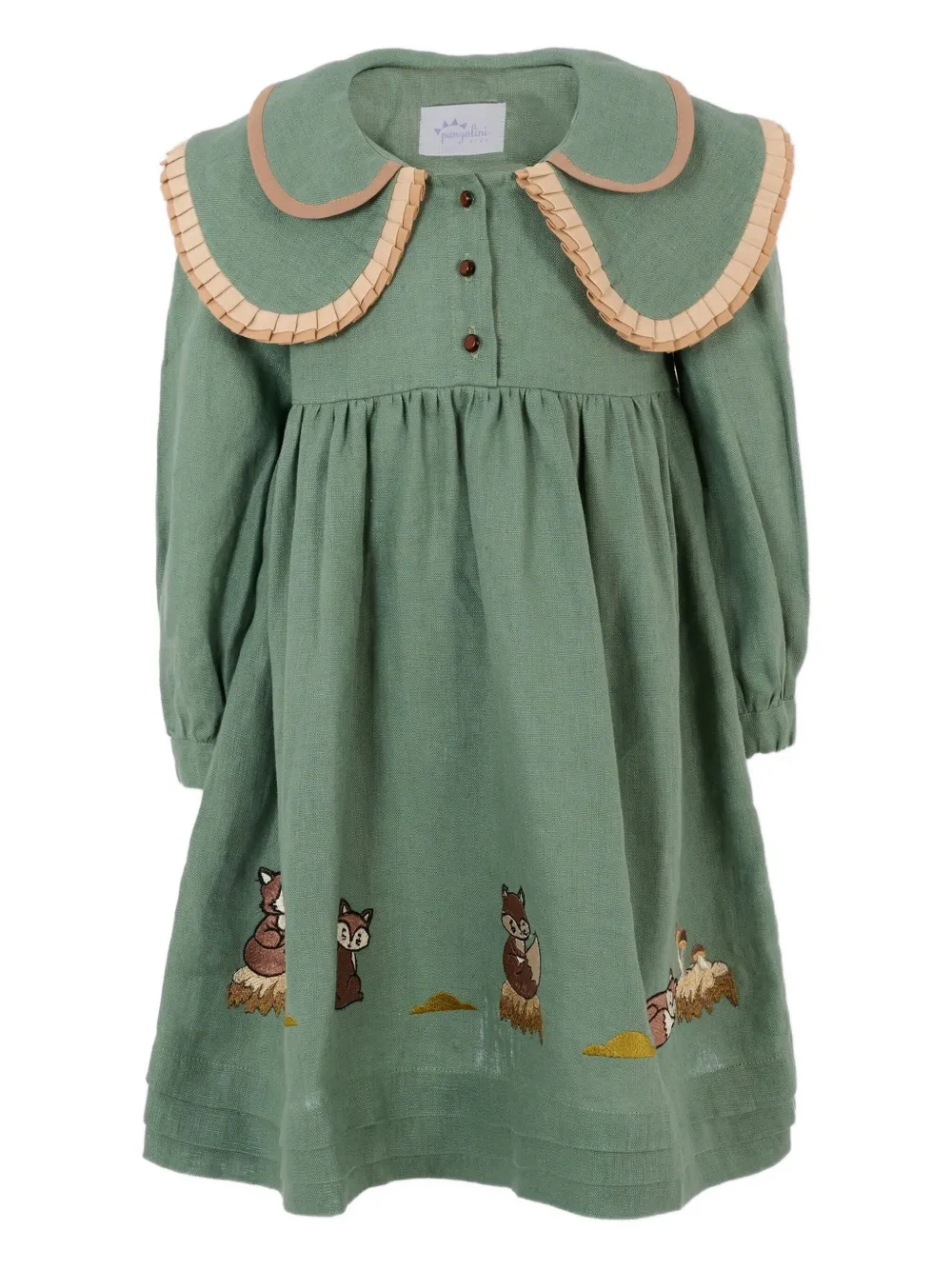 Платье с широким воротником и вышивкой Pangolini Kids, зеленый
Платье с широким воротником и вышивкой Pangolini Kids, зеленый