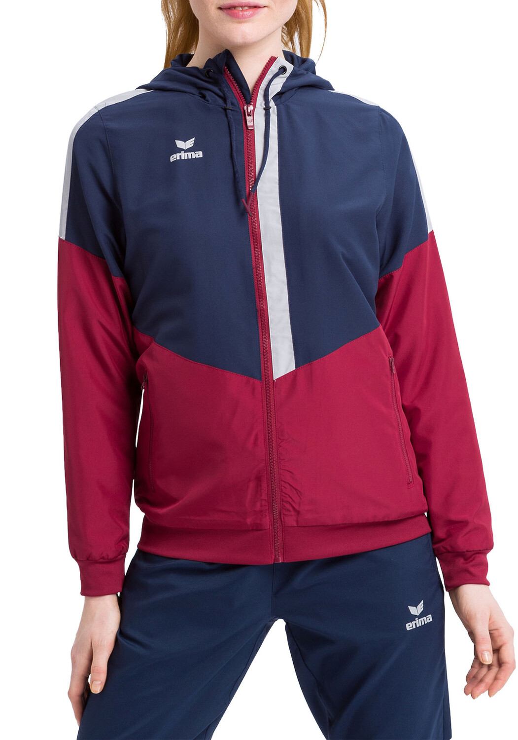 Спортивная куртка erima Squad Tracktop Jacke, цвет new navy/bordeaux/silver grey 
Спортивная куртка erima Squad Tracktop Jacke, цвет new navy/bordeaux/silver grey