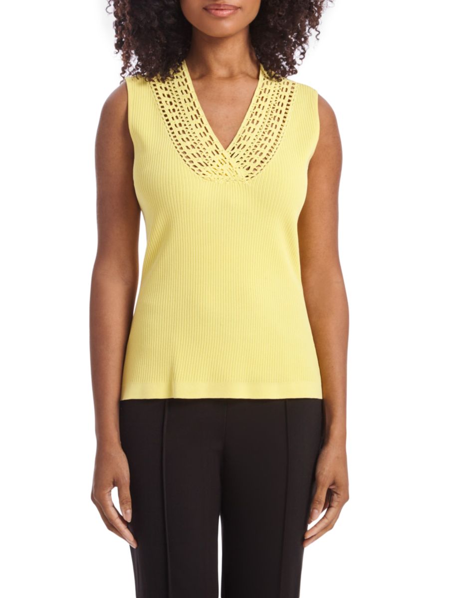 Жилет-свитер с широкими ребрами, связанный крючком Capsule 121, желтый
Жилет-свитер с широкими ребрами, связанный крючком Capsule 121, желтый