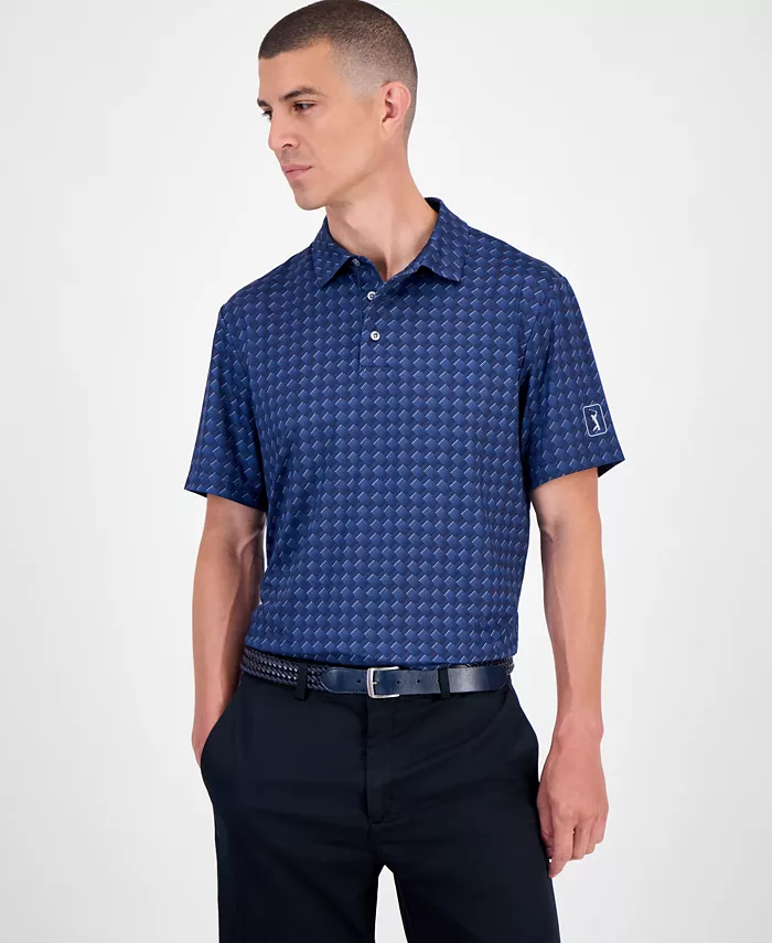 Мужская рубашка-поло с геометрическим узором PGA TOUR, синий
Мужская рубашка-поло с геометрическим узором PGA TOUR, синий