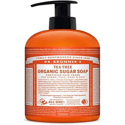 Органическое мыло с чайным деревом и сахаром от Dr. Bronner's 710 мл Dr. Broner's
Органическое мыло с чайным деревом и сахаром от Dr. Bronner's 710 мл Dr. Broner's
