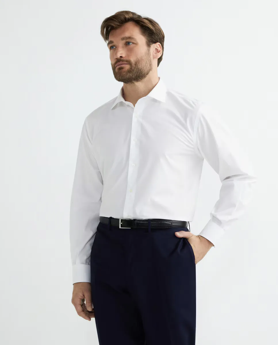 Мужская классическая рубашка из однотонного поплина без железа с одинарной манжетой Emidio Tucci, белый
Мужская классическая рубашка из однотонного поплина без железа с одинарной манжетой Emidio Tucci, белый