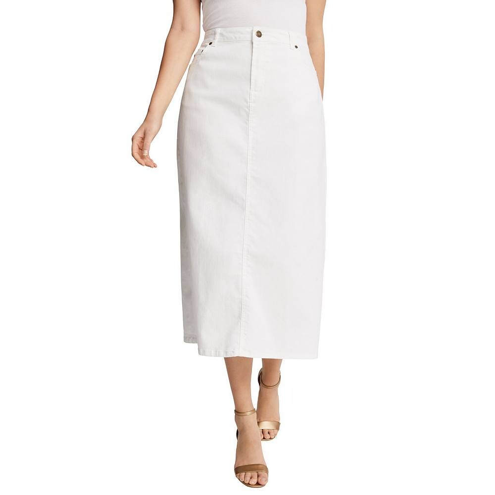 Женская юбка миди из эластичного денима Jessica London больших размеров, белый
Женская юбка миди из эластичного денима Jessica London больших размеров, белый
