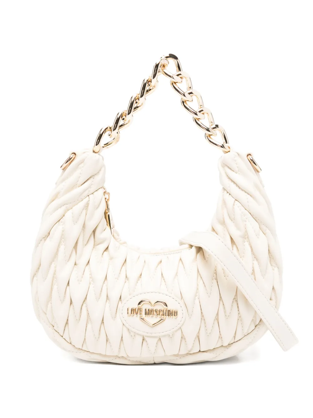 Стеганая сумка-тоут с цепочным ремешком Love Moschino, нейтральный 
Стеганая сумка-тоут с цепочным ремешком Love Moschino, нейтральный