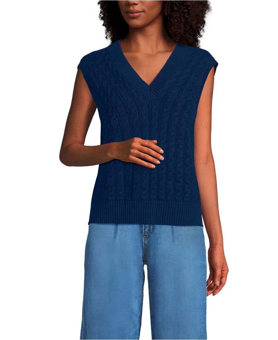 Женский жилет Drifter Modern Cable с V-образным вырезом Lands' End, Deep sea navy
Женский жилет Drifter Modern Cable с V-образным вырезом Lands' End, Deep sea navy