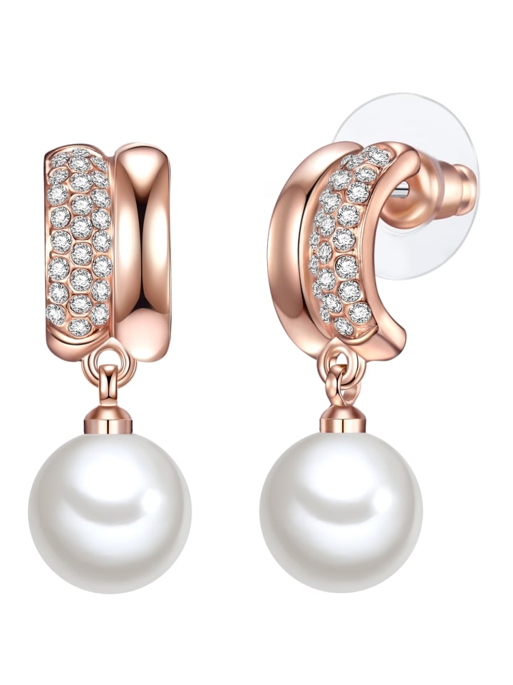 Lulu & Jane Серьги-кольца с жемчугом, металлический сплав, стекло, перламутр в оправе из розового золота
Lulu & Jane Серьги-кольца с жемчугом, металлический сплав, стекло, перламутр в оправе из розового золота