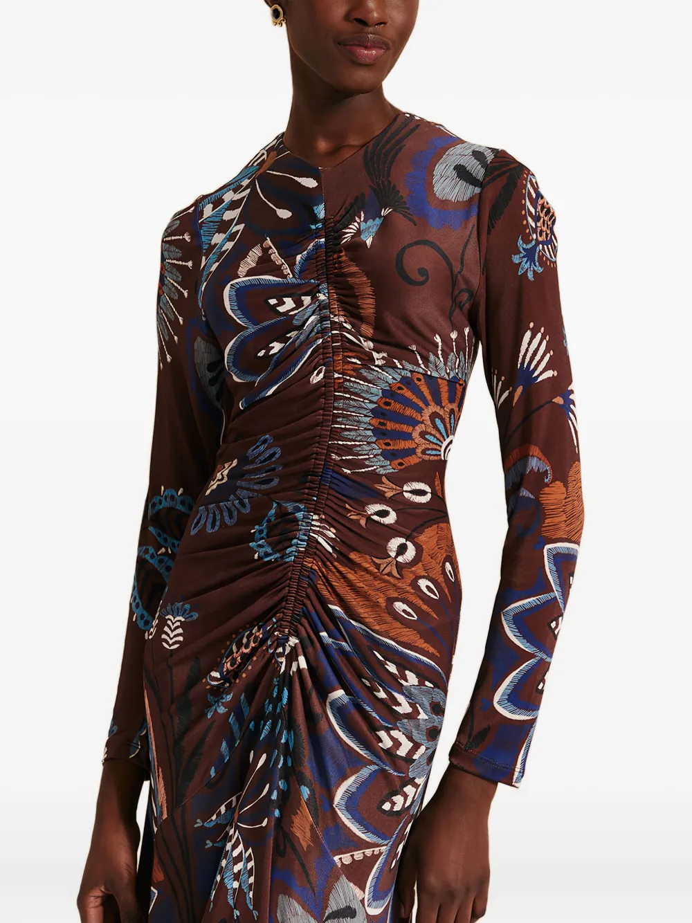 Платье миди со сборками и цветочным принтом FARM Rio, коричневый
Платье миди со сборками и цветочным принтом FARM Rio, коричневый