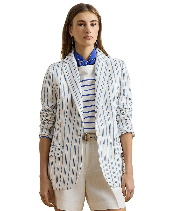 Полосатый блейзер из льняной смеси Ralph Lauren, белый
Полосатый блейзер из льняной смеси Ralph Lauren, белый