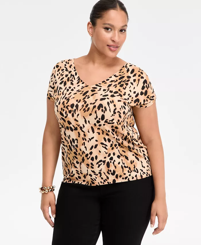 Свитер с короткими рукавами и анималистичным принтом размера плюс I.N.C. International Concepts, коричневый/бежевый
Свитер с короткими рукавами и анималистичным принтом размера плюс I.N.C. International Concepts, коричневый/бежевый