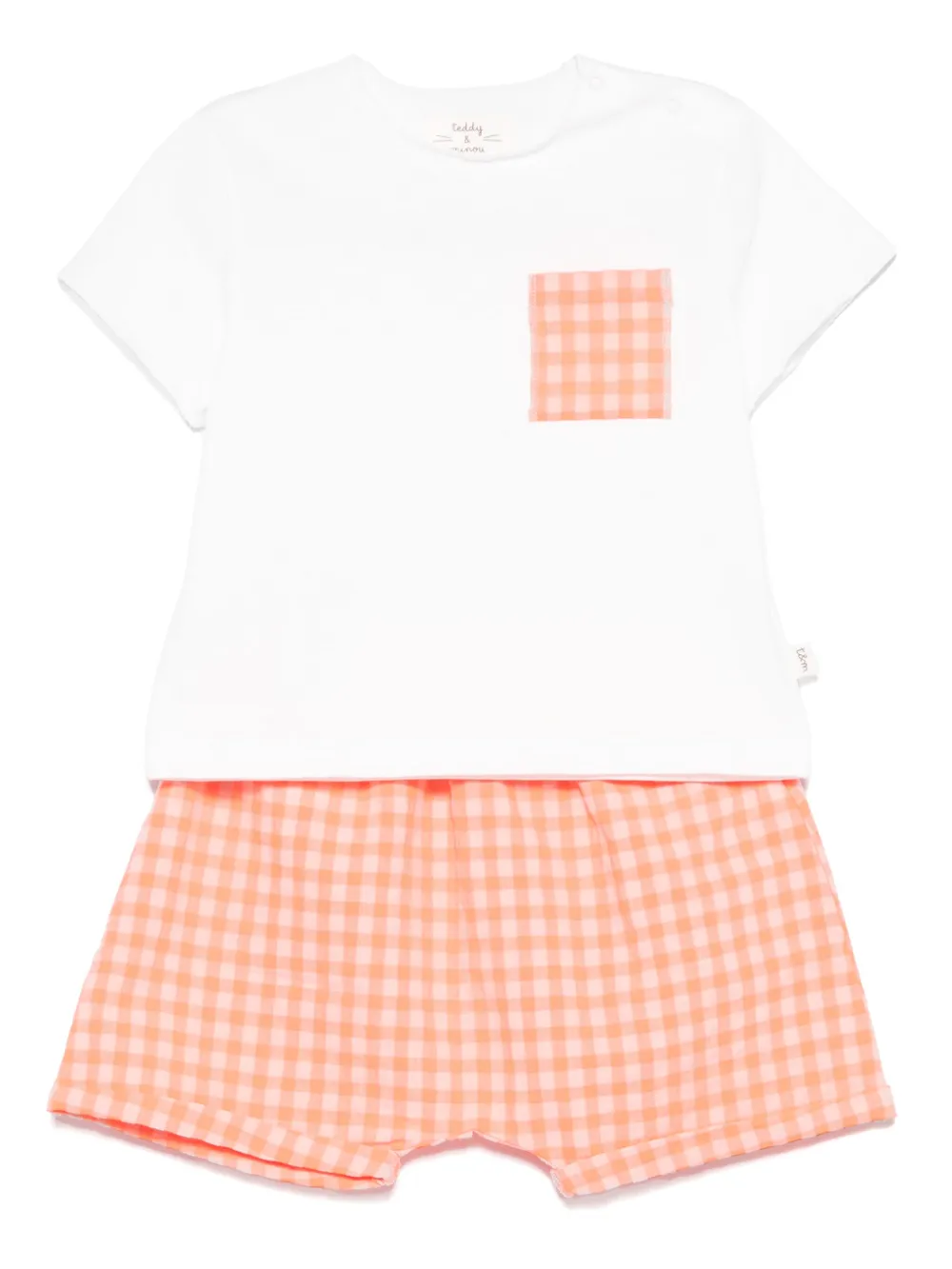 Комплект из футболки и шортов в клетку гингем TEDDY & MINOU, белый
Комплект из футболки и шортов в клетку гингем TEDDY & MINOU, белый