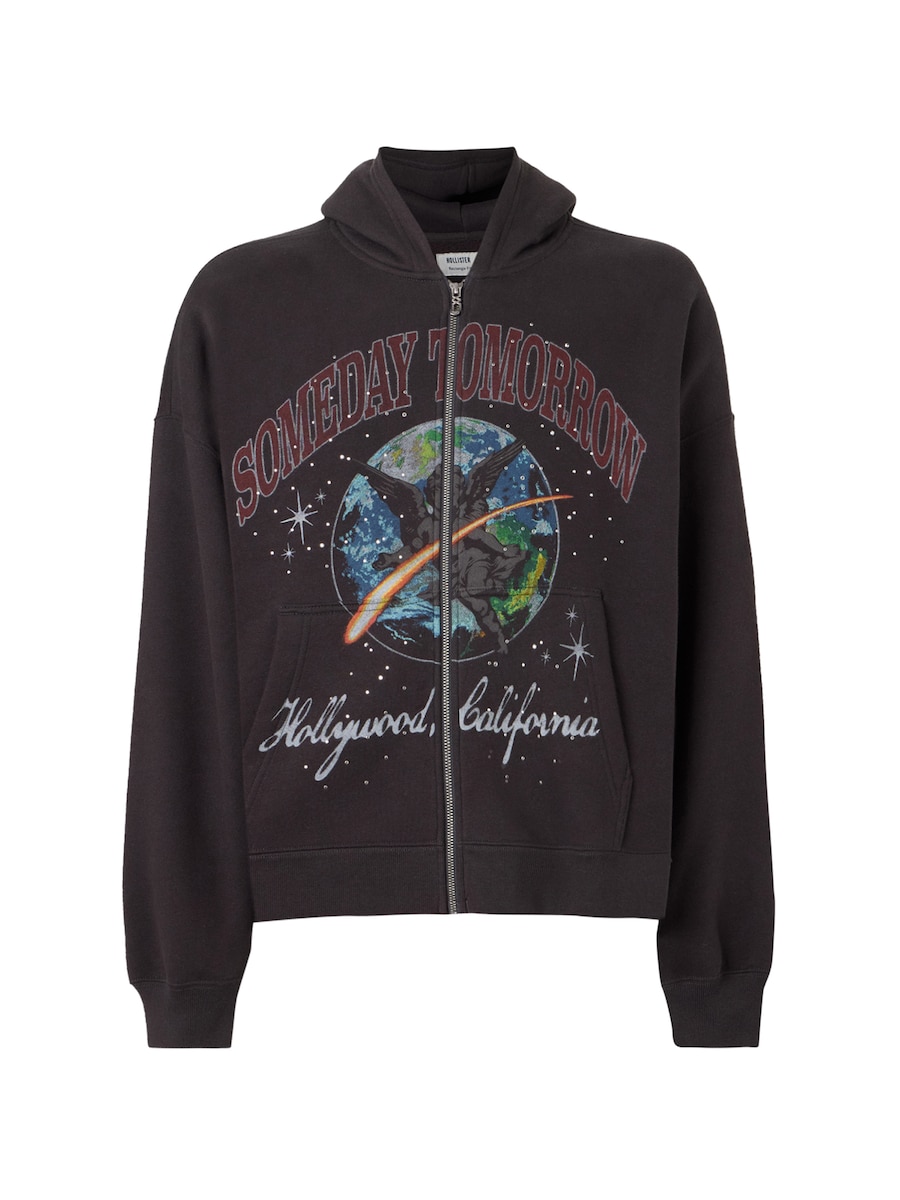 Толстовка с капюшоном на молнии HOLLISTER, черный
Толстовка с капюшоном на молнии HOLLISTER, черный