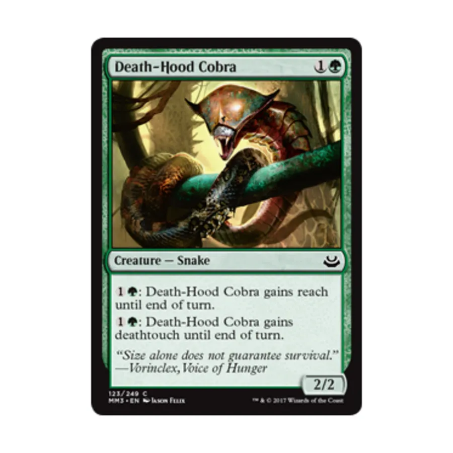 CCG Кобра Смертельного Капюшона (клавиша C), MTG - Modern Masters 2017
CCG Кобра Смертельного Капюшона (клавиша C), MTG - Modern Masters 2017