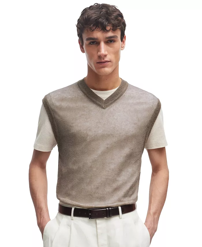Мужской свитер без рукавов Regular Fit из смесовой шерсти Hugo Boss, загар/бежевый
Мужской свитер без рукавов Regular Fit из смесовой шерсти Hugo Boss, загар/бежевый