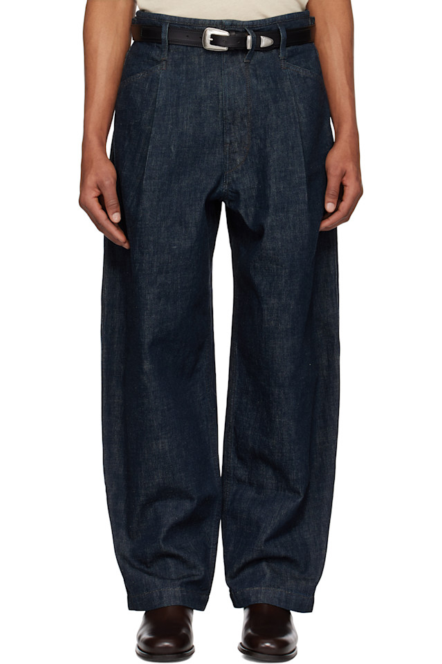 Плиссированные рабочие джинсы Lemaire, индиго
Плиссированные рабочие джинсы Lemaire, индиго