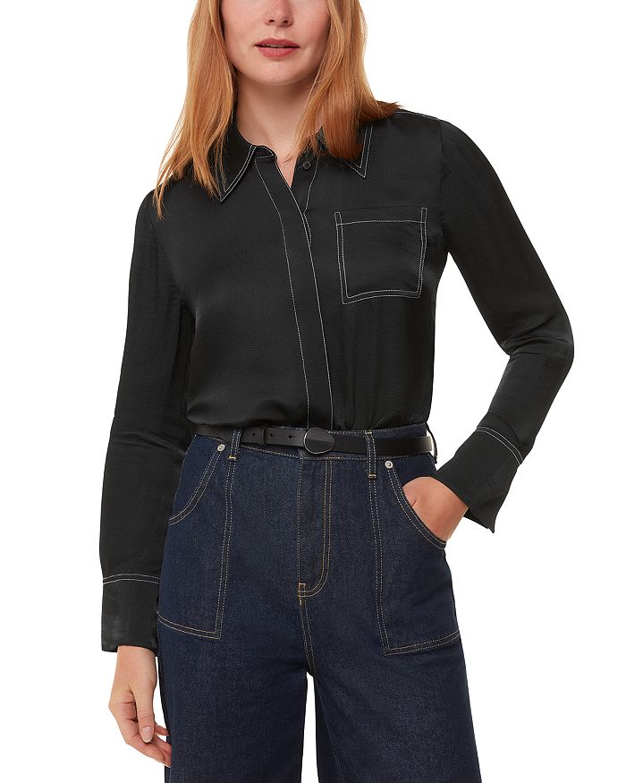 Рубашка с топ-стежком Whistles, черный
Рубашка с топ-стежком Whistles, черный