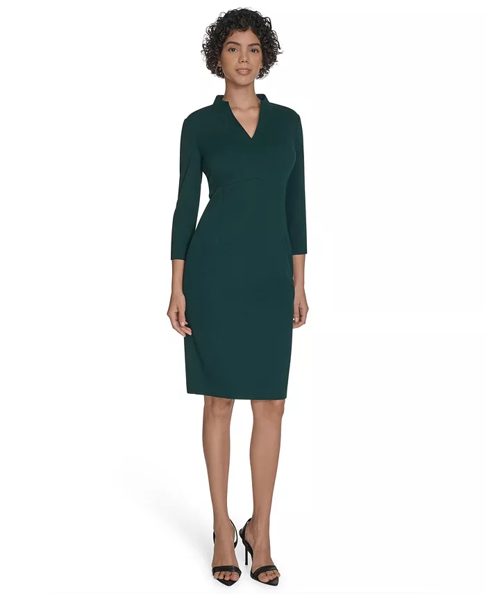 Женское платье-футляр с V-образным вырезом Calvin Klein, зеленый
Женское платье-футляр с V-образным вырезом Calvin Klein, зеленый