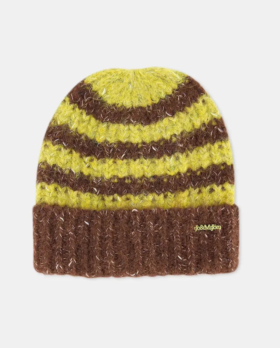 Вязаная шапка в полоску Jo & Mr. Joe, коричневый
Вязаная шапка в полоску Jo & Mr. Joe, коричневый