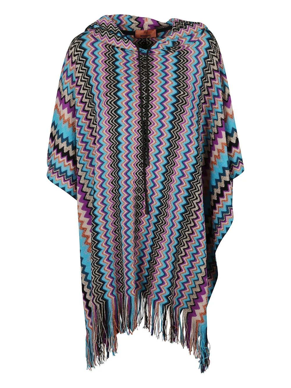 Пончо с капюшоном и бахромой Missoni, синий
Пончо с капюшоном и бахромой Missoni, синий