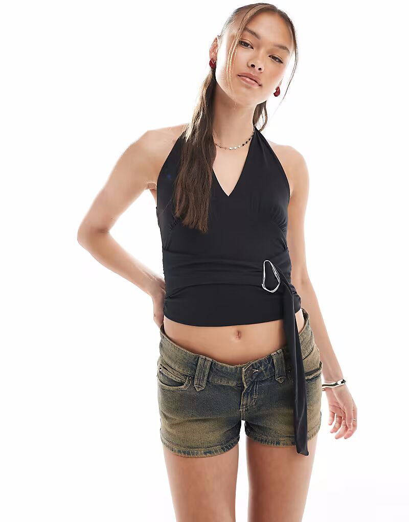 Топ на бретелях из хлопка с поясом, черный Cotton On
Топ на бретелях из хлопка с поясом, черный Cotton On