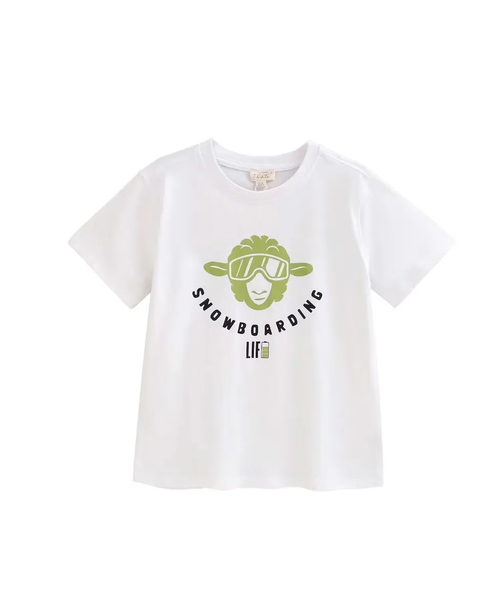 Белая детская футболка с рисунком овцы на сноуборде Dadati, белый
Белая детская футболка с рисунком овцы на сноуборде Dadati, белый
