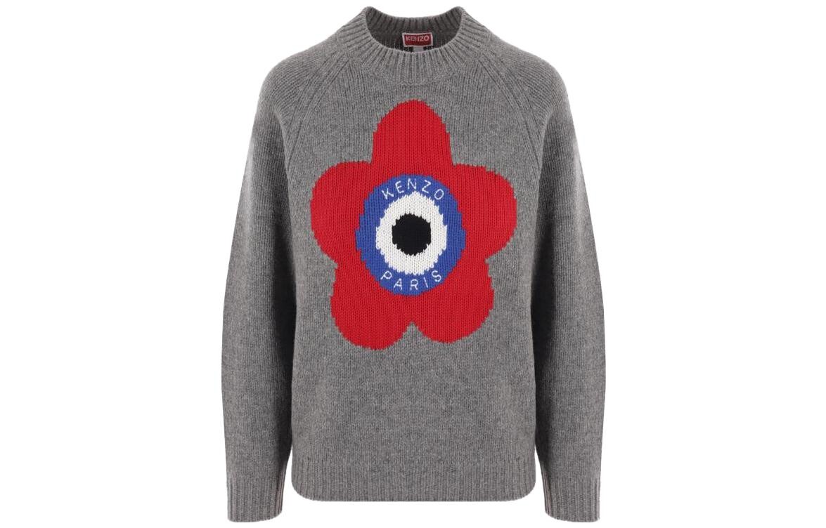 Свитер женский Kenzo, серый / красный / синий 
Свитер женский Kenzo, серый / красный / синий