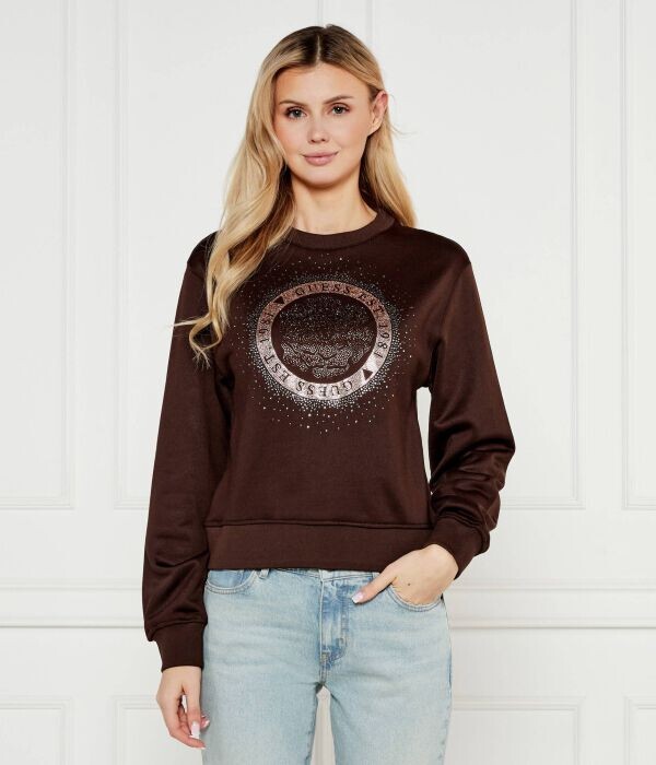 Свитшот женский Guess Jeans со стразами, коричневый
Свитшот женский Guess Jeans со стразами, коричневый